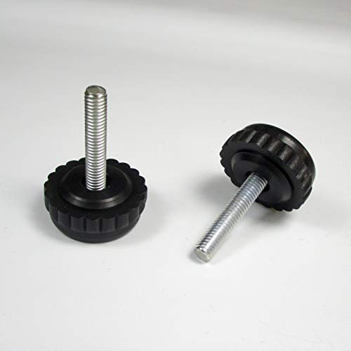 ajile - Pied Cranté Réglable Ajustable Base Plastique Diamètre 30 mm - Vis Métal Diamètre 6 mm (M6) Longueur 30 mm - Sachet de 8 pièces - PRC630x8-FBA