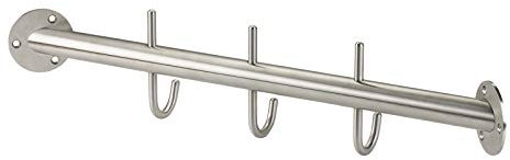 Eckgarderobe Antea 450 mm echt Edelstahl Ø 25 mm Flurgarderobe mit 3 Haken Wandgarderobe Schrankgarderobe von Sotech