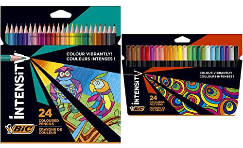 BIC Color Up rotuladores de colorear, pack de 24 Color Up lápices de colores surtidos, blíster de 24 unidades