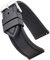 STUNNING SELECTION Soft and smooth sporty stitched silicone waterproof watch band with quick release - Soft rubber black watch strap 20mm black stitching