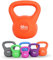 Train Hard Kettlebell 12 kg Kugelhantel Kunststoff mit Zement Füllung farbig, ideal für Krafttraining Gymnastik und Heimtraining