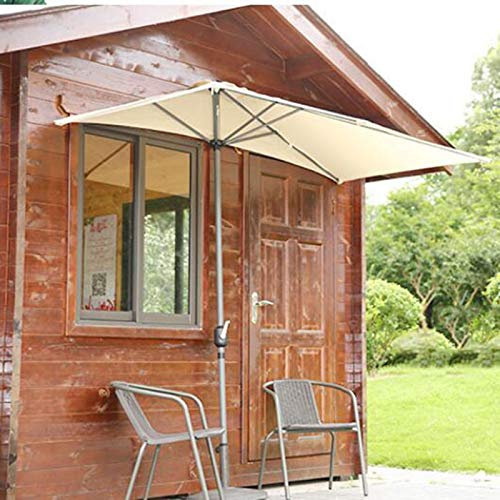 Sombrilla Terraza Parasol Jardin Medio Rectángulo Sombrilla de Patio contra la Pared Sombrilla, 2,5 × 1,3 M Protección UV Sombrillas de Mesa, para Balcón de Pared Parasol De Ventana