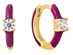 Ania Haie Damen-Creolen 925er Silber Zirkonia One Size, Magenta 32016778