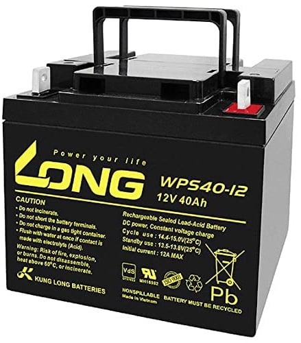 LONG WPS40-12 WPS40-12 Bleiakku 12V 40Ah Blei-Vlies (AGM) (B x H x T) 199 x 171 x 166mm M6-Schraubanschluss VDs-Zertifizierung
