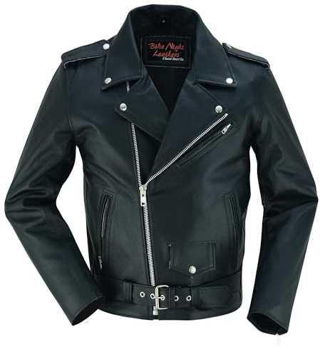 Daniel Smart Men Motorcycle Leather Jacket Black Economy Biker Leather Jacket with inside Pockets & Heavy Duty Zippers