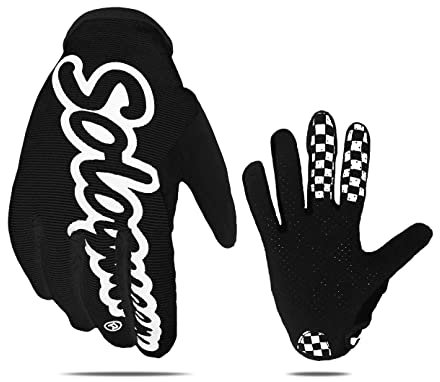 SOLO QUEEN Handschuhe für SIM Racing | Karting | ATV | alle Lenkrad Games | Kunstleder (Schwarz,L)