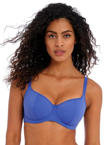 Freya Women's Jewel Cove Halter Underwire Bikini Top, Plain Azure, 32 F