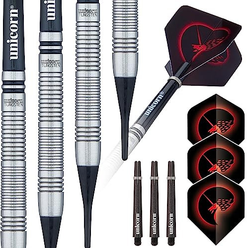 Unicorn Dartpfeile Set | Core Tungsten Barrels| Style 2 | Soft Tip | 20 g