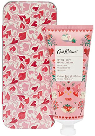 Cath Kidston With Love Handcreme in wiederverwendbarer Dose | angereichert mit ätherischen Ölen und Sheabutter | tierversuchsfrei und vegan | 100 ml