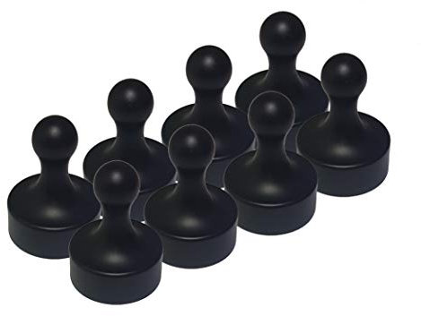 LeBigMag® | 8 XXL Schwarze Office Neodym Magnete | extrem Starke große Kegelmagnete z.B. für Poster & Karten | für Pinnwand Glasmagnettafel | Ø 29 mm | 37 mm hoch