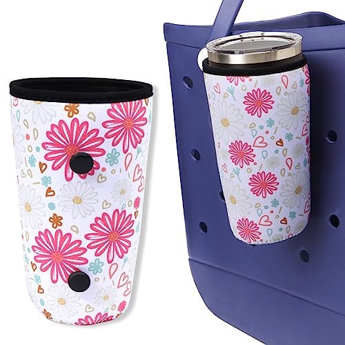 BABORUI Daisy Cup Holder for Bogg Bag, Accessories for Bogg Bag Original X Large, Insert Drink Holder Compatible with Bogg Bag/Simply Southern Beach Tote Bag