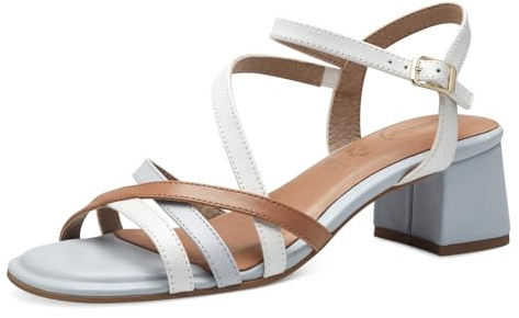 Tamaris Comfort Sandales Femme à Talon Cuir avec Fermeture Velcro