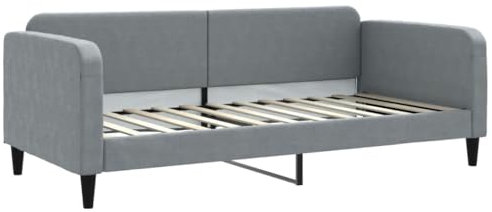 vidaXL Tagesbett, Gästebett 2-in-1, Sofabett Schlafsofa für Schlafzimmer Wohnzimmer, Bettsofa Sofa, Modernes Design, Hellgrau 90x200cm Stoff