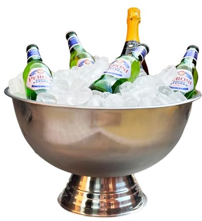 Large Champagne Bucket 40cm Stainless Steel Alcohol Beer Wine Bottle Drinks Ice Bowl