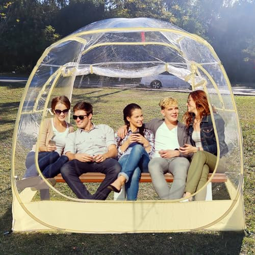 1,8 m x 1,8 m großes Sportzelt mit Sichtfenster, Pop-Up-Zelt, Blasenzelt, Outdoor, Camping, 540 Grad, vollständig transparent, nicht toter Eckpavillon, Sonnenschutz, Regenzelt
