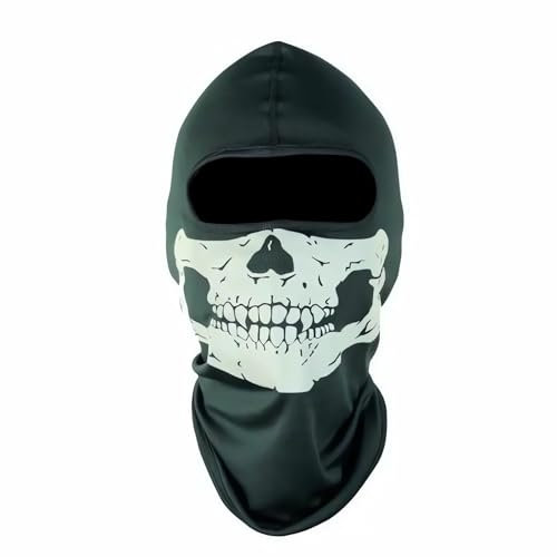 Mis.Moon Unisex Cotton Balaclava Ghost Skeleton Maske Herren Mütze Winter Cosplay Kostüm Halloween Party Kopfbedeckung