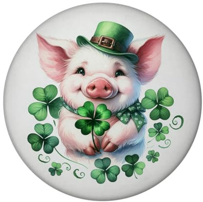 Süßes Schwein das Glück bringt Magnet Grün Kleeblatt Schwein Magnet Natur Tier Symbol Glücksbringer Pflanze für Kühlschrank