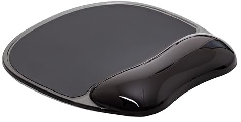 Q-Connect Tapis de Souris Ergonomique avec Coussin en Gel - avec Repose-Poignet - pour Ordinateur et Ordinateur Portable - Noir - Base en Caoutchouc antidérapante