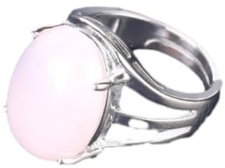 Tesselite Bague en Pierre - Bague Femme Pierre Naturelle Quartz Rose Violet Cristal Anneaux d'ouverture Opale Ovale Perle Taille réglable Bijoux de Mode de fête, Quartz Rose, Taille Unique