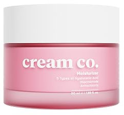 cream co. Moisturizer mit 5-Fach Hyaluron, Niacinamid (Vitamin B3) & Panthenol (Vitamin B5) 50 ml, Vegan Feuchtigkeitscreme für Damen & Männer, Revitalisiert & Hellt Auf, Gesichtscreme alle Hauttypen