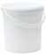 Pack of 5 x 20 Litre White Round Plastic Bucket with Lid & Plastic Handle