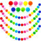 MARFOREVER Pompom Girlande Filzkugeln, 4 Stück Bunte Filzkugeln Girlanden 30 Bälle Pompons Deko 2 m Regenbogenfarbene Wolle Filz Ball Girlande für Wand Deko Party Christbaum Geburtstagsfeier