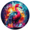 1000-teiliges Puzzlespiel, Flamingo-Tiere, rundes Puzzle für Kinder, geeignet für Erwachsene und Kinder über 12 Jahre, Papppuzzle, Familienspiele. Größe: 67,5 x 67,5 cm