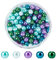 HOBBIESAY 200 pièce de Perles Violettes Verre avec Trou de 6mm Verre Satiné Brillant Perles Rondes Artisanales Petites Perles D'Espacement Remplissage pour Collier Boucles Trou Fabrication:1mm
