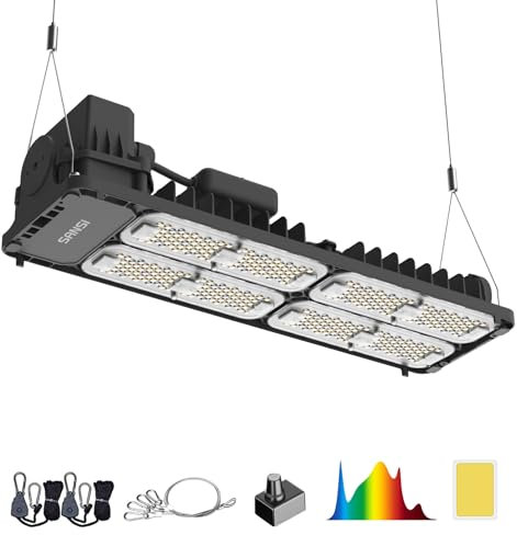 SANSI 150W LED Grow Lampe für Zimmerpflanzen, Vollspektrum Pflanzenlampe mit hohe PPF 345μmol/s, Dimmbare Wachstumslampe für Sämling Gemüse Blüte, LED Grow Light für Growzelt 60x60cm 40x40cm