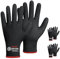 KAYGO Thermo Arbeitshandschuhe Nitril beschichtet, 3 Paar Gefüttert Warm Arbeitshandschuhe mit Grip für Herren Damen Kühlhaus Winter Arbeit Bau Lager Auto Garten DIY, KG12W (Schwarz, S, Gr 7)