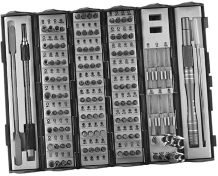 perfk Precision Screwdriver Set 128 in 1, Roll up Cylinder Organizer Case Repair Tool Kit