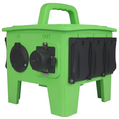 Power Assemblies Power Distribution Box with 50A 125/250V CS6375 Inlet, 50A 125/250V CS6369 Outlet, & 6 20A 125V Duplex GFCI Receptacles