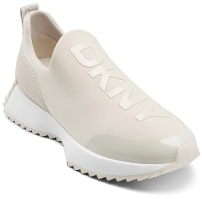 DKNY Women's Nallen Slip on Sneaker with Logo, Khaki, 5 UK