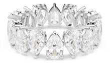 Swarovski Matrix Vittore Ring, Tropfenschliff, Weiß, Silberfarbenes Finish