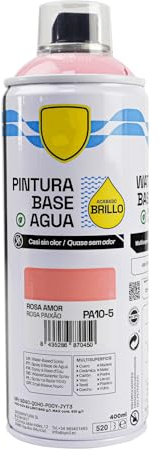 various - Pintura Spray Base Agua 400ml,Ecológica y Sin Olor,Para Muebles,Metal,Plástico y Madera,Colores Duraderos,Cobertura Uniforme - Rosa Amor,1 unidad