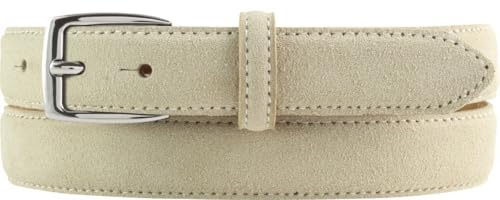 BELTINGER Italienischer Veloursleder-Gürtel, 25 mm breit, Damen, Damengürtel, Hosengürtel, Wildleder, Schließe Silber