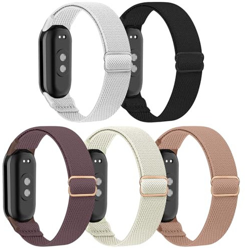 chinbersky Nylon Elastisches Armband kompatibel mit Mi Band 9 Armband/Mi Band 8 Armband Damen Herren,Stoff Verstellbares Dehnbare Sport Ersatzarmband für Xiaomi Smart Band 9/Xiaomi Smart Band 8