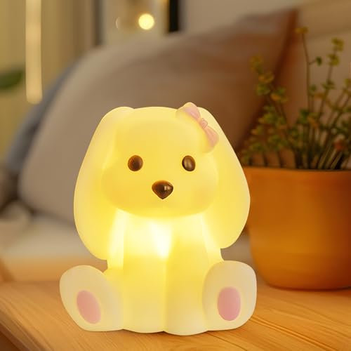 GZWY Bear Nachtlicht, Nachtlicht Kinder Nachtlampe, Vinyl Nachtlicht für Kinderzimmer Schlafzimmer Wohnzimmer, USB-Aufladbar LED Nachttischlampe Zimmer Deko Geschenk für Baby Mädchen Frauen (B)