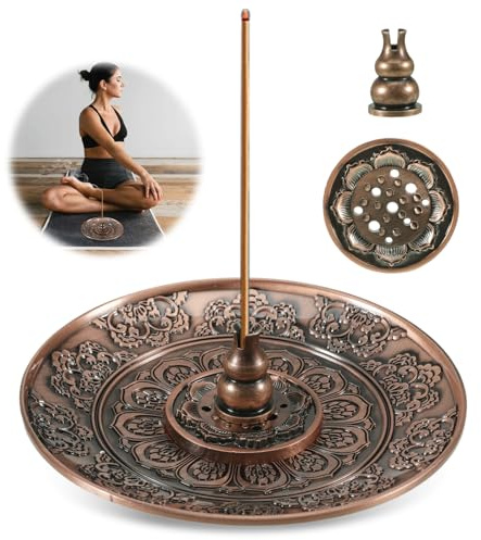 Räucherstäbchen Halter, Räucherstäbchen Halterung, Lotus Incense Holder | Messing Lotus Halter für Yoga Teehaus, Räucherstäbchenhalter Ideal für Heimdekoration, Meditation und Yoga