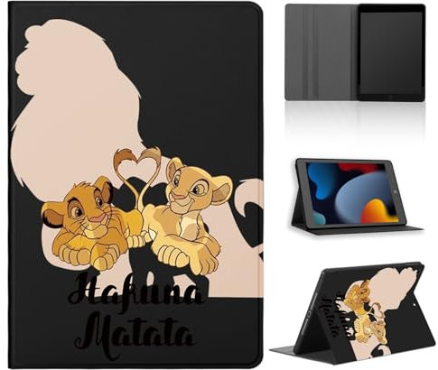 nurkorki Cartoon Funda Tablet para Huawei MatePad T10S 10,1 AGS3-L09/AGS3-W09,Suave TPU Negro Silicona Cute Anime Lion León Patrón Diseño Cárcasa mit Stand Función Protectora Cover,Comics