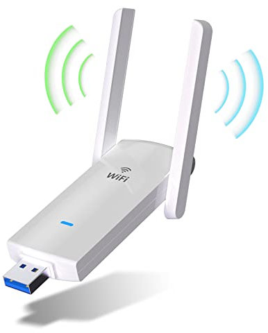 USB WiFi Adapter for PC, WiFi 5 Adapter 1300Mbps 5G/2.4G Dual Band WiFi Dongle Wireless Network Adapter for Desktop Laptop, Support Windows 11/10/8.1/8/7, Mac OS 10.9-10.15, White