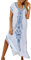 Tunique Femme Longue Marocaine - Brodé Floral Spacieux Caftan Boho Plage Bikini Couvrir Jusqu’à La Robe Grande Taille pour Les