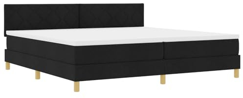 vidaXL Boxspringbett mit Matratze Schwarz 200x200 cm Stoff