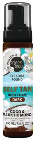 Organic Shop Paradise Found DARK Self Tan Body Foam with Coco & Majestic Monoi, 160ml