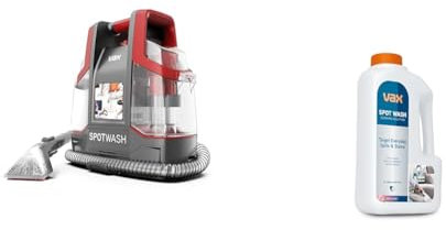 Bundle of Vax SpotWash Spot Cleaner, Stain, Car, Upholstery, Sofa and Carpet Cleaning Machine, Portable and Compact Design, 1L Spot Cleaning Solution, Upholstery Carpet Stain Remover Shampoo