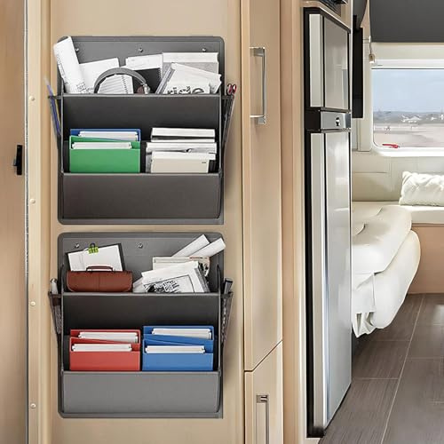 Yiohejy für Wohnmobile, Wandmontage, 2 Stück, platzsparender selbstklebender Organizer, Aufbewahrungszubehör für Schrank, Hauswirtschaftsraum, Schlafzimmer, Waschkücheneingang
