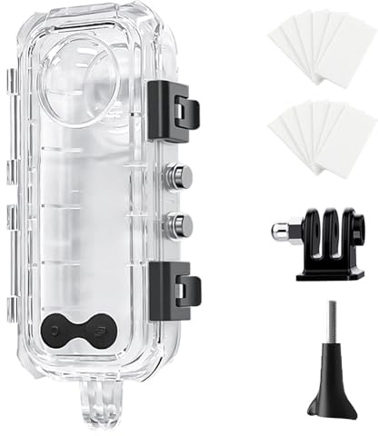 HoneTeek Insta 360 x5 Case, Invisible Dive Case for Insta 360 x5, 60m/196ft Waterproof Camera Underwater with Bracket, Insta 360 Accessories with Anti-Fog Insert