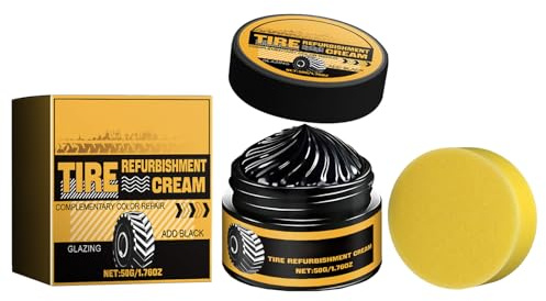 KOAHDE Tire Care Wax,Tyre Protective Coating Restorer,Car Tire Refurbishment Wax,50G,Tire Cleaning,Rust Removal and Polishing,Brightening and Waterproofing
