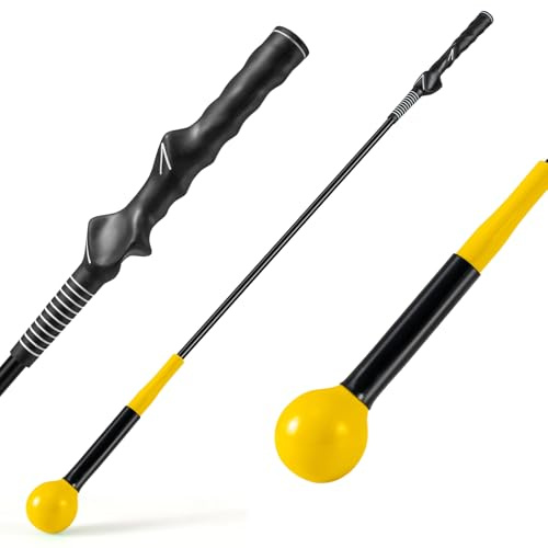 COSTWAY Golf Swing Trainer, 80/100/120cm Golf Trainingshilfe mit Gewichtskopf, Golf-Schwungtrainer für Haltungskorrektur, Indoor & Outdoor, Golfschwungtrainer-Hilfe für Anfänger, Profi