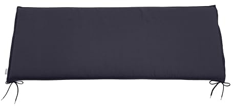 Doppler Life 1x Bankauflage für 2er Sitzbank, Polster 120 x 45 x 4 cm | Bequemes Kissen für Gartenbank, 4cm dickes Sitzpolster mit Bindebändern, 100% Polyester, Made in Europa
